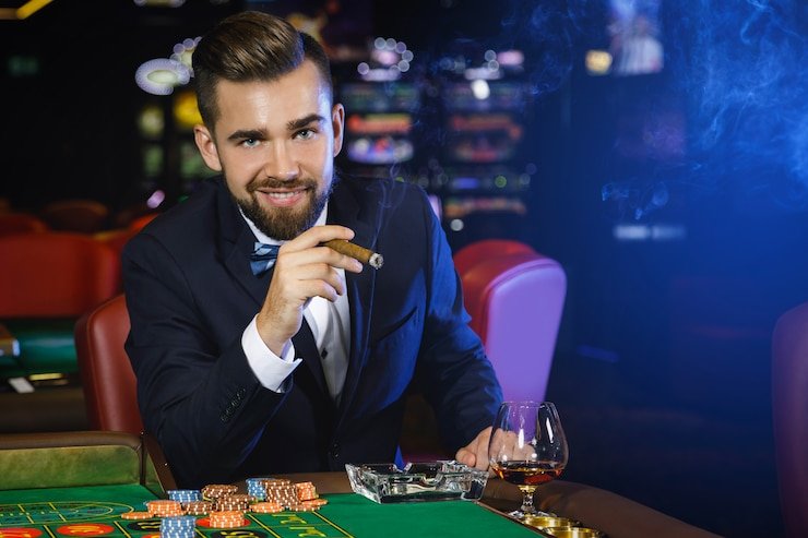 Live casino roulette wheel display on widescreen gaming platform